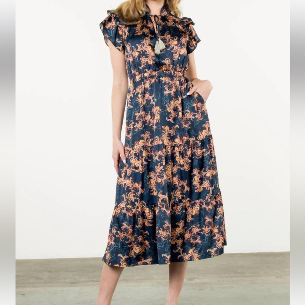 THML Flutter Sleeve Midi Dress